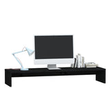 NNEVL Monitor Stand Black 100x27x15 cm Solid Wood Pine