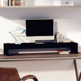 NNEVL Monitor Stand Black 100x27x15 cm Solid Wood Pine