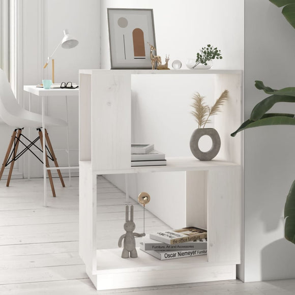 NNEVL Book Cabinet/Room Divider White 51x25x70 cm Solid Wood Pine