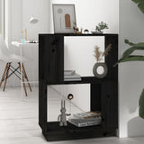 NNEVL Book Cabinet/Room Divider Black 51x25x70 cm Solid Wood Pine