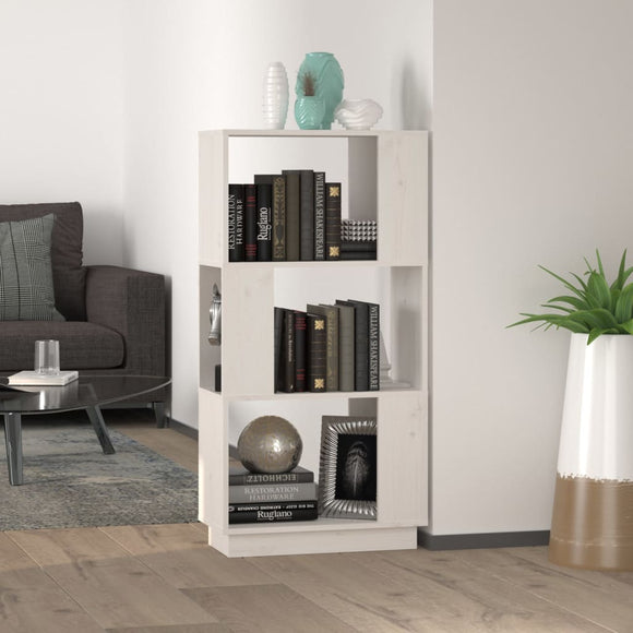 NNEVL Book Cabinet/Room Divider White 51x25x101 cm Solid Wood Pine