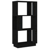 NNEVL Book Cabinet/Room Divider Black 51x25x101 cm Solid Wood Pine