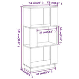 NNEVL Book Cabinet/Room Divider Black 51x25x101 cm Solid Wood Pine