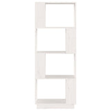 NNEVL Book Cabinet/Room Divider White 51x25x132 cm Solid Wood Pine