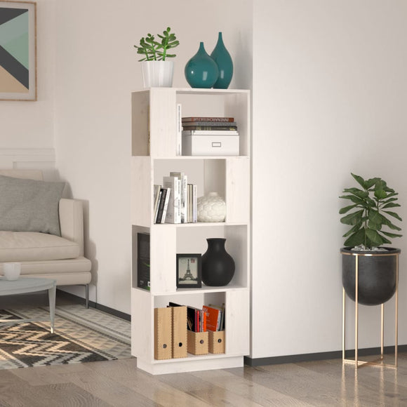 NNEVL Book Cabinet/Room Divider White 51x25x132 cm Solid Wood Pine