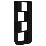 NNEVL Book Cabinet/Room Divider Black 51x25x132 cm Solid Wood Pine