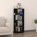 NNEVL Book Cabinet/Room Divider Black 51x25x132 cm Solid Wood Pine