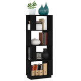 NNEVL Book Cabinet/Room Divider Black 51x25x132 cm Solid Wood Pine