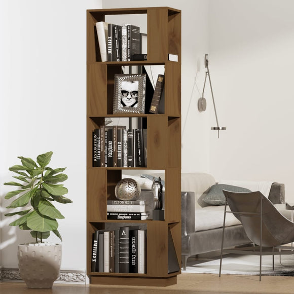 NNEVL Book Cabinet/Room Divider Honey Brown 51x25x163.5 cm Solid Wood