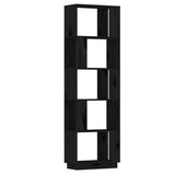 NNEVL Book Cabinet/Room Divider Black 51x25x163.5 cm Solid Wood Pine