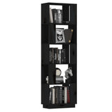 NNEVL Book Cabinet/Room Divider Black 51x25x163.5 cm Solid Wood Pine