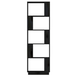 NNEVL Book Cabinet/Room Divider Black 51x25x163.5 cm Solid Wood Pine