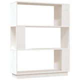 NNEVL Book Cabinet/Room Divider White 80x25x101 cm Solid Wood Pine