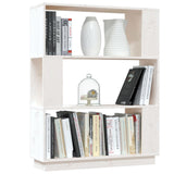 NNEVL Book Cabinet/Room Divider White 80x25x101 cm Solid Wood Pine