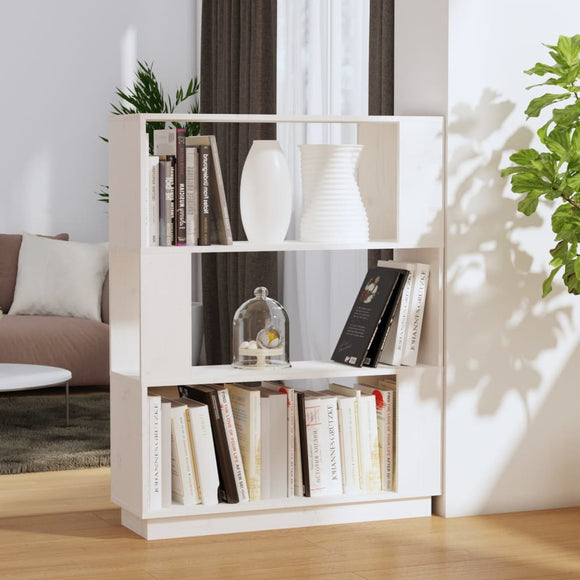 NNEVL Book Cabinet/Room Divider White 80x25x101 cm Solid Wood Pine