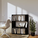 NNEVL Book Cabinet/Room Divider Black 80x25x101 cm Solid Wood Pine