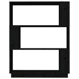 NNEVL Book Cabinet/Room Divider Black 80x25x101 cm Solid Wood Pine