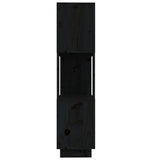 NNEVL Book Cabinet/Room Divider Black 80x25x101 cm Solid Wood Pine
