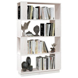 NNEVL Book Cabinet/Room Divider White 80x25x132 cm Solid Wood Pine