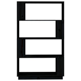 NNEVL Book Cabinet/Room Divider Black 80x25x132 cm Solid Wood Pine