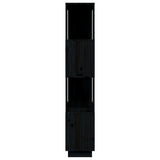 NNEVL Book Cabinet/Room Divider Black 80x25x132 cm Solid Wood Pine