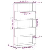 NNEVL Book Cabinet/Room Divider 80x25x163.5 cm Solid Wood Pine