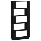 NNEVL Book Cabinet/Room Divider Black 80x25x163.5 cm Solid Wood Pine
