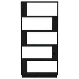 NNEVL Book Cabinet/Room Divider Black 80x25x163.5 cm Solid Wood Pine