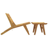 NNEVL Garden Chair with Footrest Solid Wood Teak
