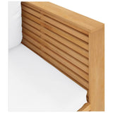 NNEVL Garden Sofa Chair with Cream Cushions Solid Wood Teak