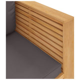 NNEVL Garden Sofa Chair with Dark Grey Cushions Solid Wood Teak