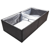 NNEVL Garden Planter Black 157x80x40 cm Poly Rattan