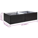 NNEVL Garden Planter Black 157x80x40 cm Poly Rattan