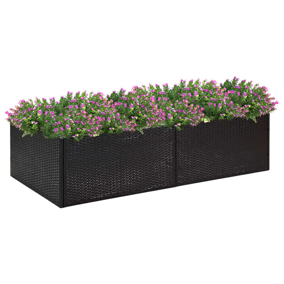NNEVL Garden Planter Black 157x80x40 cm Poly Rattan
