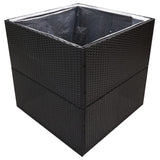 NNEVL Garden Planter Black 80x80x80 cm Poly Rattan