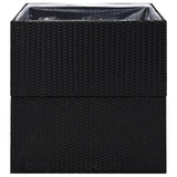 NNEVL Garden Planter Black 80x80x80 cm Poly Rattan