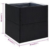 NNEVL Garden Planter Black 80x80x80 cm Poly Rattan