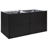 NNEVL Garden Planter Black 157x80x80 cm Poly Rattan