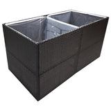 NNEVL Garden Planter Black 157x80x80 cm Poly Rattan