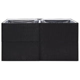 NNEVL Garden Planter Black 157x80x80 cm Poly Rattan