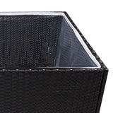 NNEVL Garden Planter Black 157x80x80 cm Poly Rattan