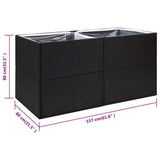 NNEVL Garden Planter Black 157x80x80 cm Poly Rattan