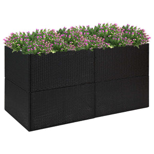 NNEVL Garden Planter Black 157x80x80 cm Poly Rattan