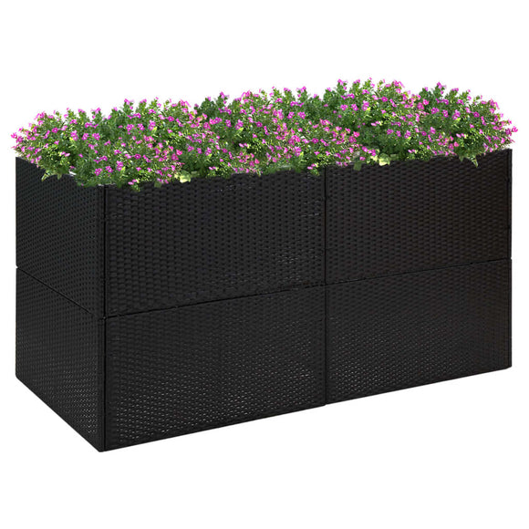NNEVL Garden Planter Black 157x80x80 cm Poly Rattan
