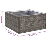 NNEVL Garden Planter Grey 80x80x40 cm Poly Rattan