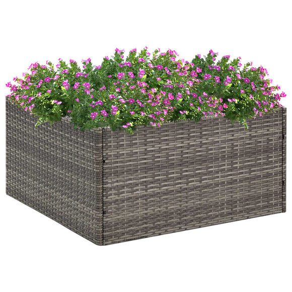 NNEVL Garden Planter Grey 80x80x40 cm Poly Rattan