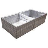 NNEVL Garden Planter Grey 157x80x40 cm Poly Rattan