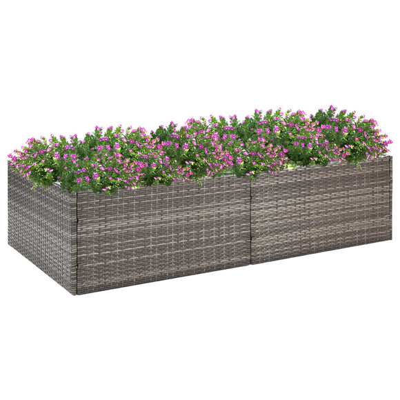 NNEVL Garden Planter Grey 157x80x40 cm Poly Rattan