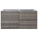 NNEVL Garden Planter Grey 157x80x80 cm Poly Rattan