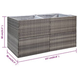 NNEVL Garden Planter Grey 157x80x80 cm Poly Rattan